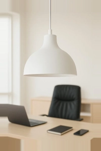 Shine Metal Tekli Beyaz Sarkıt Avize Retro Rustik Model Modern Endüstriyel Mufak Hol Ofis Cafe Avize